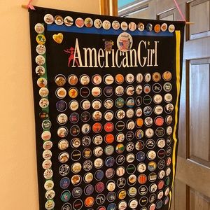 American Girl Grin Pins and banner